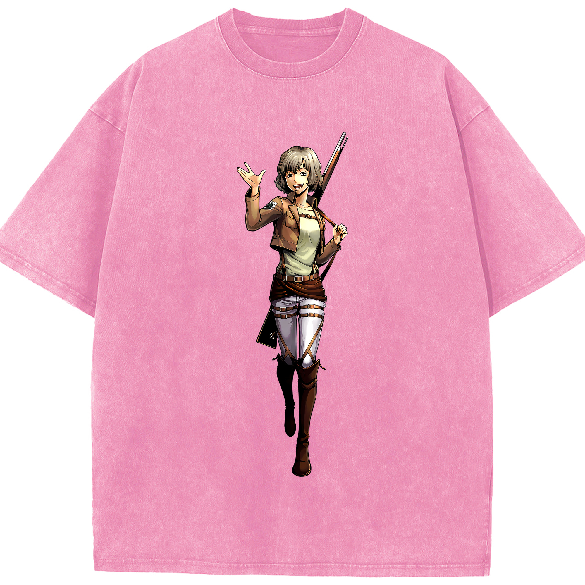 （画像用） 進撃の巨人 ヒツチ Attack on Titan Hitch 綿100% ヴィンテージ風 半袖Tシャツ（フロントプリント）